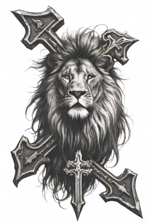 Lion And A Cross