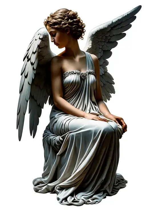 Seated Angel In Profile