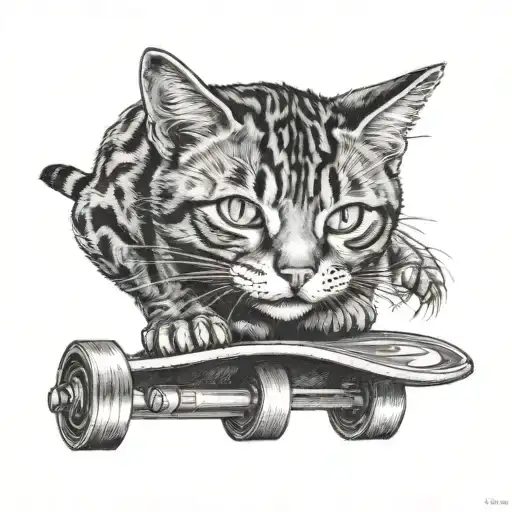 A Cat On A Skateboard