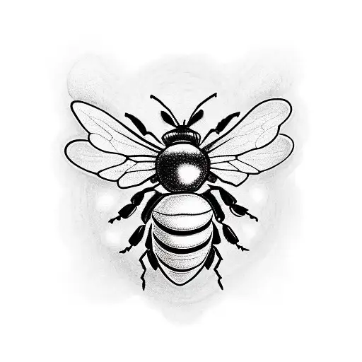 Honey Bee With Honeycombs