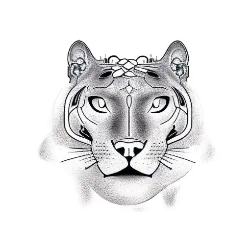 A Majestic Panther With Intricate Clock Gears Integrated Into Its Fur