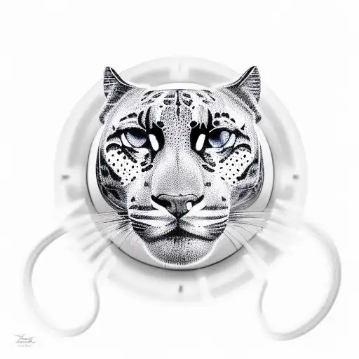 A Clock Face With A Panther Emerging From Within The Hands