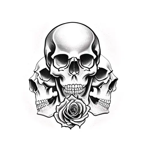 Hourglass Skull With Roses Memento Mori