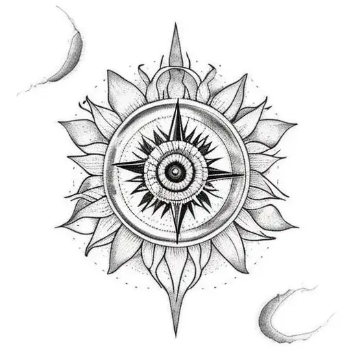 Sunflowers With Compass