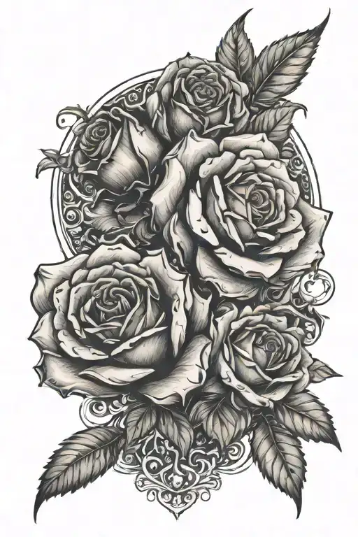 Ox Zodiac Symbol Roses Leaves Creative Future