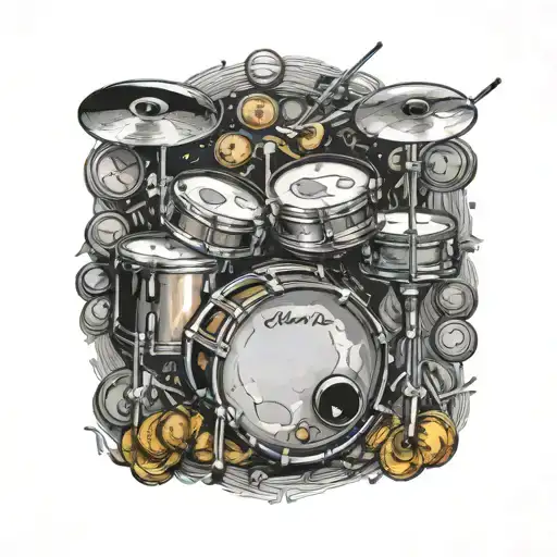 A Drum Set Made Out Of Various Coins Symbolizing Financial Success