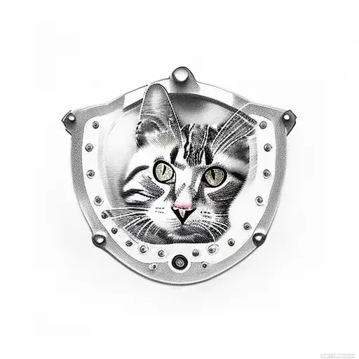 Cat Guarding Motorcycle Engine