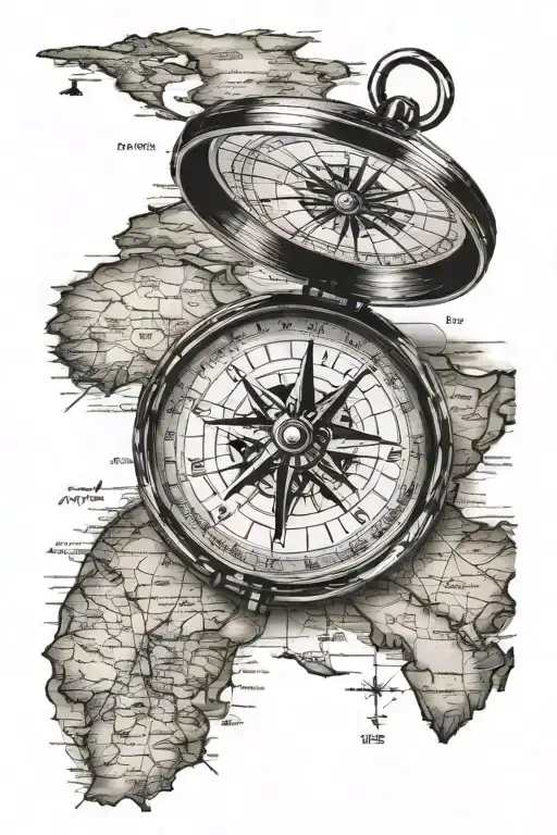 Compass On Map