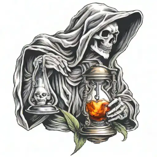 Grim Reaper With Hour Glass