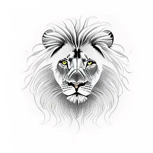 A Majestic Lion Surrounded By A Vibrant Landscape Of Sunflowers And Butterflies