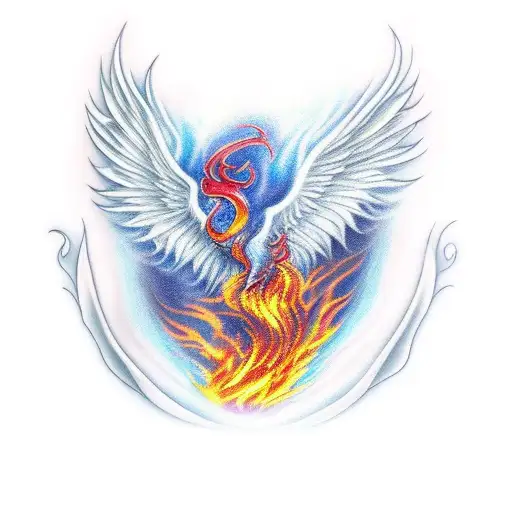 Phoenix Rising From The Fire Of Hell