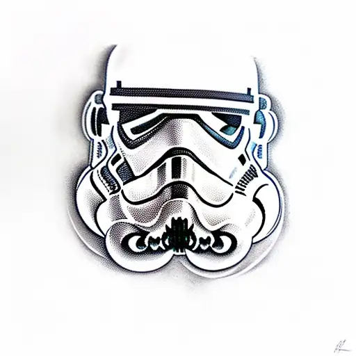 A Stormtrooper With Super Mario Mustache And Cap