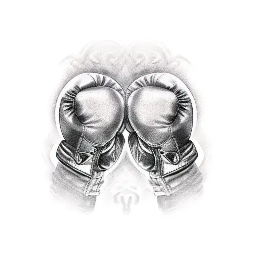 Boxing Gloves With A Skull On Them