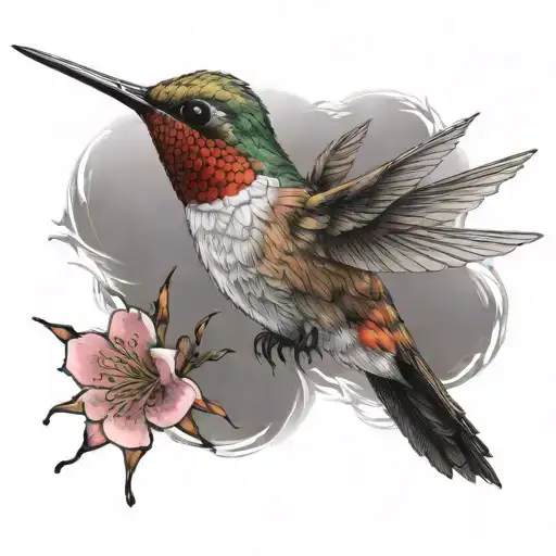 Cherry Blossom Hummingbird