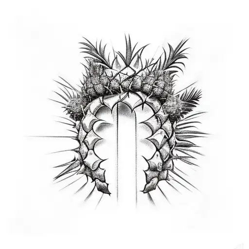 A Pineapple Wearing A Crown Of Thorns