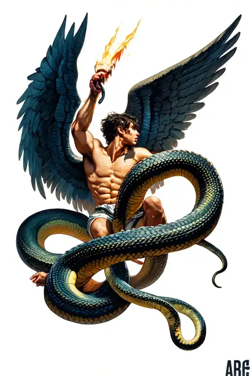 Archangel Miguel Killing A Snake
