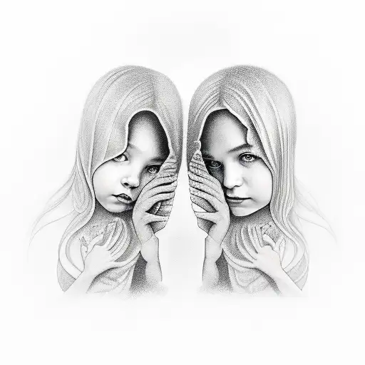 A Symbolic Representation Of A Mother And Daughter Transcending Darkness Together