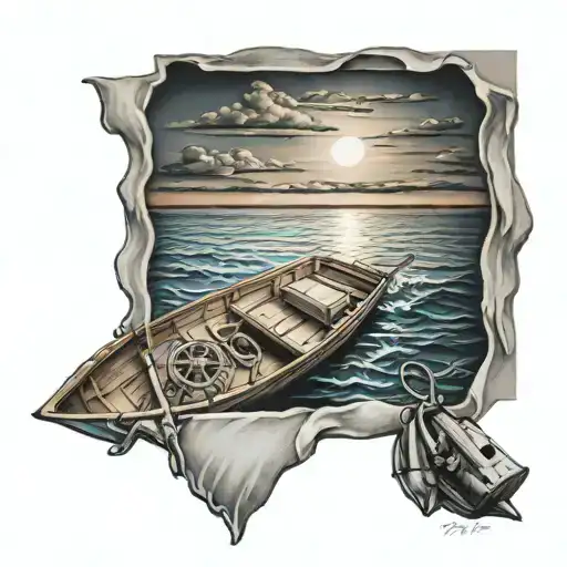 Watching Sunset On Boat Floating