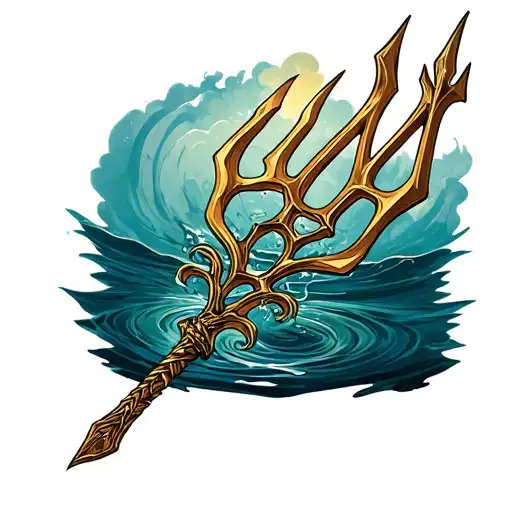 Posedian W Trident With Water Background