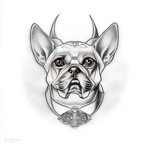 Design A Realistic Tattoo Of A Dog Wearing A 1990S Cartoon Character Costume