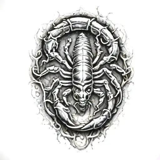 Scorpion Surrounded By Blood