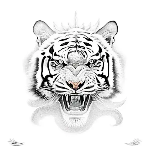 One Dragon And Two Tigers With Swords