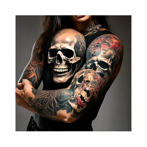 Lots Of Skulls Arm Sleeve