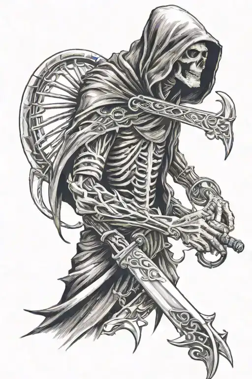 Sleeve That Ties Into Grim Reaper With Scythe