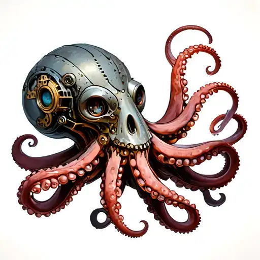 Mechanical Steampunk Octopus