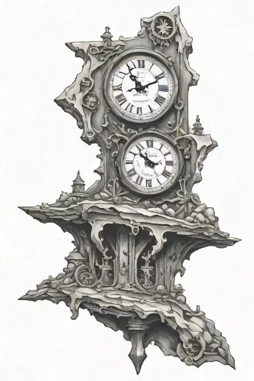 Brocken Clock With Cross Under It