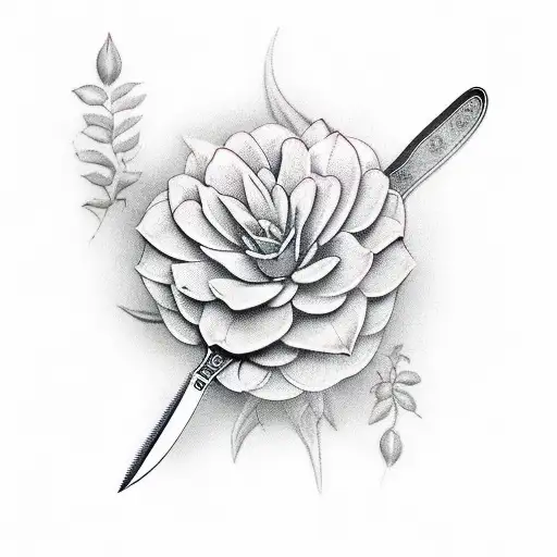 Knife Where The Handle Becomes A Plant