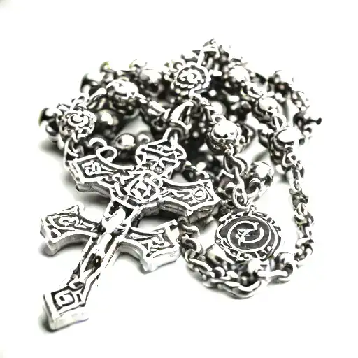 Rosary With Chrome Hearts Cross Wrapped