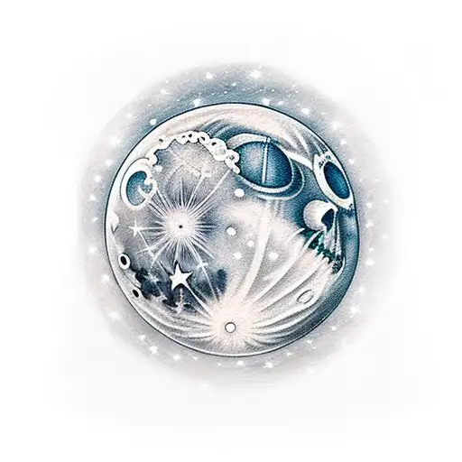 Moon In The Star Sky