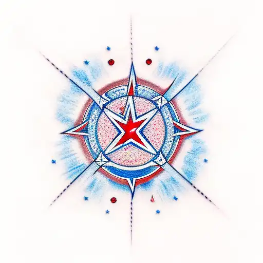 Chicago Red Star With Light Blue Outline
