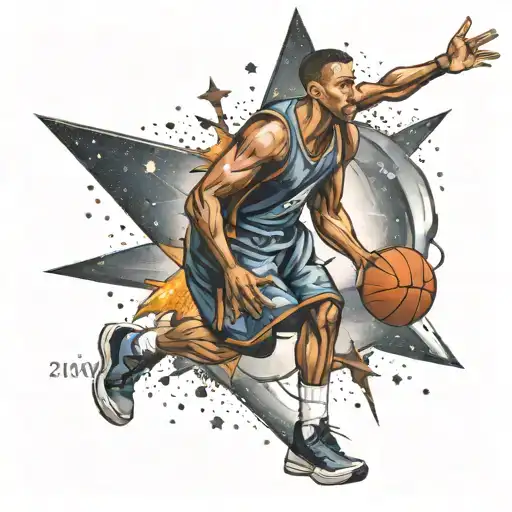 Bible Verse And Basketball Player Shooting Star Passing