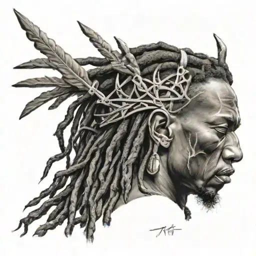 Black Warrior King With Dread Locs