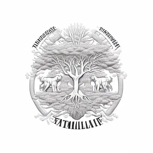 A Majestic Family Tree With Intricate Woodwork Details