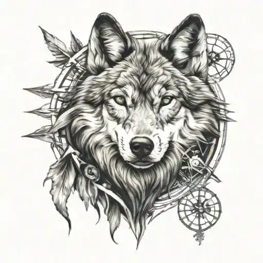 Wolf With A Compass