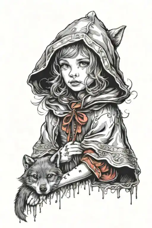 Little Red Riding Hood Very Dark Tattoo Design Inspired