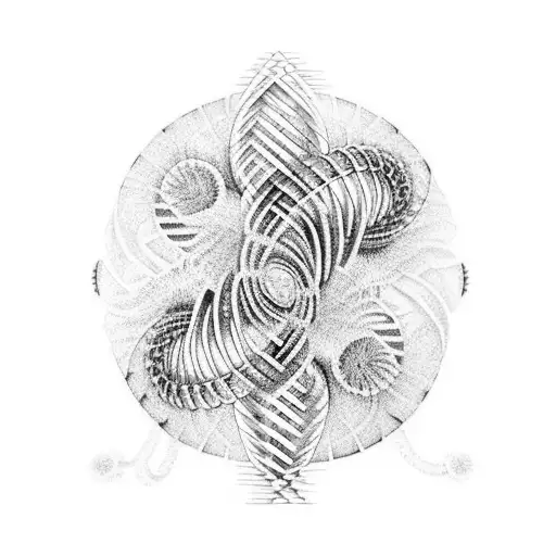 Dna Helix With Elements Of Nature