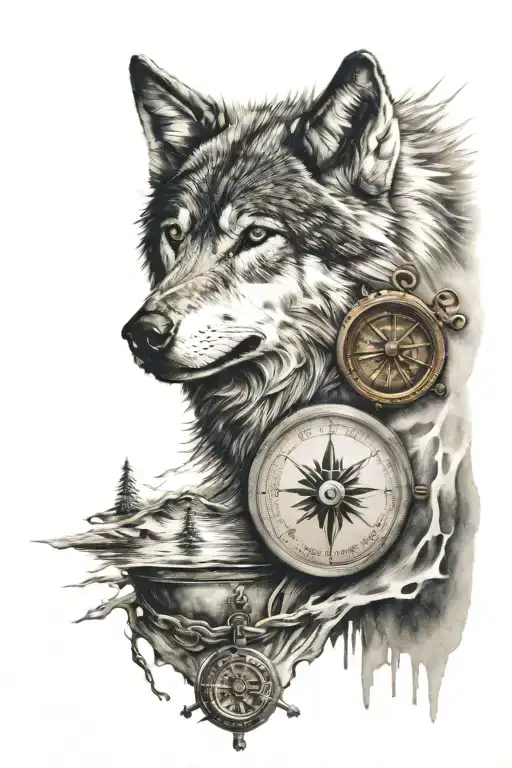 A Lone Wolf With A Compass