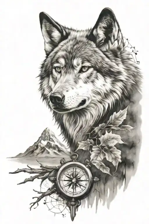 A Lone Wolf With A Compass