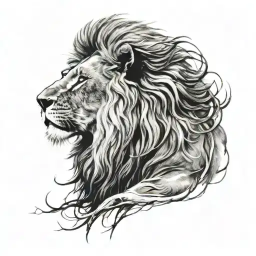 Lion Looking To The Sky