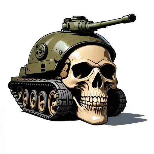 Tank And Skull In The Helmet