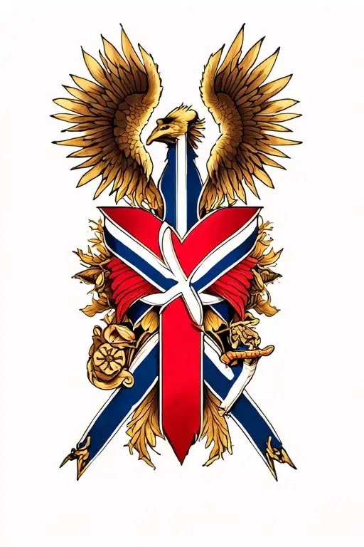 Tattoo Reflecting German & Norwegian Heritage Symbols