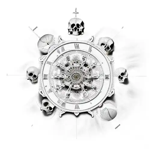 Sand Clock With Skulls
