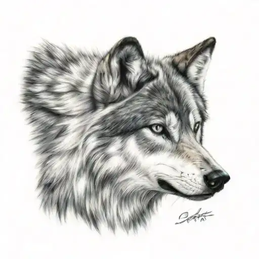Wolf With Blue Eyes