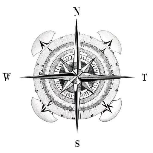 Compass With Roses Wrapped Around