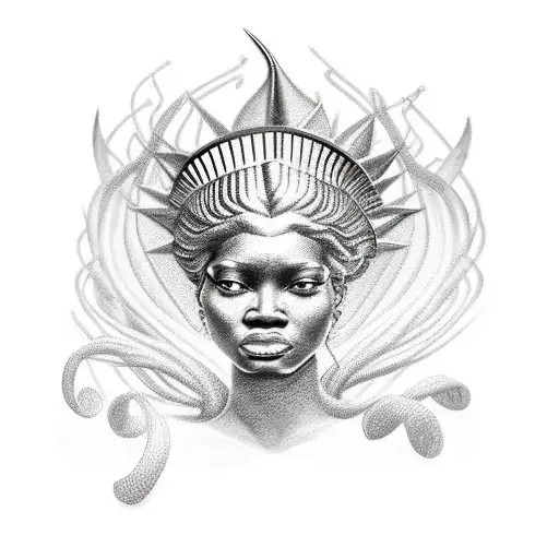 Black Lady Liberty Full Body