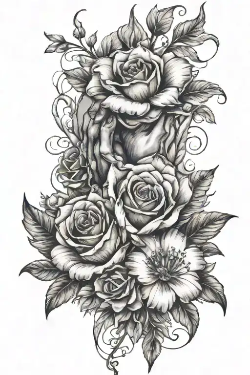 Flowers Intertwined With Hands Holding Birthday